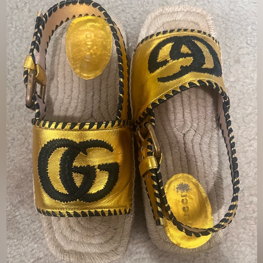 Gold Gucci Summer sandals